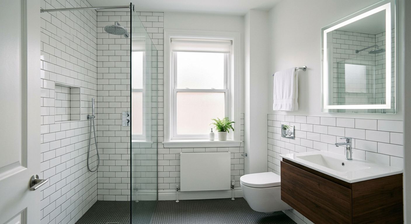 Sample after photo of the same bathroom renovated, supplied by the business owner